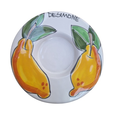Porta lumino candela tealight tondo Folk Limoni Ceramiche De Simone Porta lumino candela tealight tondo Folk Limoni Ceramiche De Simone